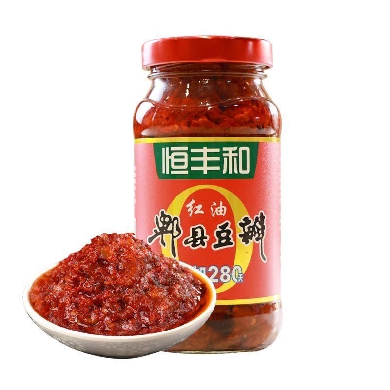 恒丰和郫县豆瓣酱瓶装0添加280天香辣正宗川菜调味火锅小龙虾家用