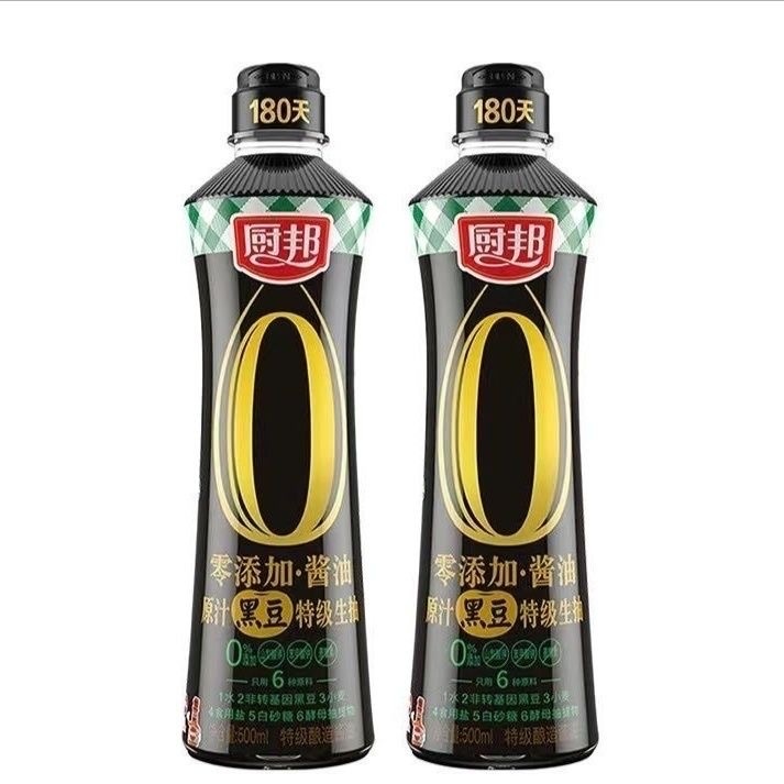 厨邦零添加黑豆特级生抽500ml 厨邦酱油生抽凉拌炒厨房